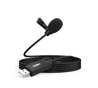 MillSO Mini USB PC Microphone USB Lavalier Omnidirectional Condenser Microphone with 2M Cable for PC, Laptop, PS5, Podcast, Interviews, Skype, Network Singing and Recording