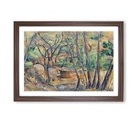 Millstone and Cistern by Paul Cezanne Framed Print | A2 Walnut Framed Wall Art | Ready to Hang | Modern Historical Picture | Living Room Bedroom Lounge Office