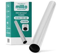 Millto Immersion Pipe Flaring Pipe Siphon 32 mm 300 mm Chrome Sink Extension Adjustable Pipe Bottle Siphon Washbasin