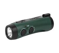 Milltrip Hand Crank Radio Flashlight, Outdoor Emergency LED Flashlight, Wind Up Portable Camping Torch (Green)