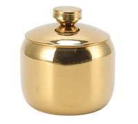 Milltrip Minimalist Stainless Steel Condiment Pot, Stainless Steel Gold Seasoning Condiment Pot Spicer Salt Sugar Peppers Container Jar Storage Organizer with Lid (Gold)