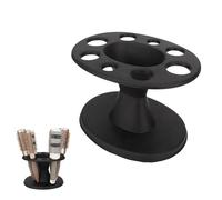 Milltrip Plastic Hair Brush Holder with 8 Holes, Multi-Size Comb Stand Shelf for Roller Brushes, Cushion Brushes, Regular Combs, Display Rack for Salon & Home Bathroom (Black)