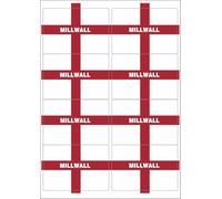Millwall England Flag Rectangular Matt Paper Stickers A4 Sheet of 8 (Each Sticker is 99mm x 68mm)