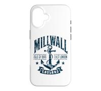 Millwall Isle of Dogs East London England Navy Aged Print Case for iPhone 16