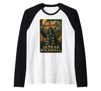 Millwall Men's T-Shirt English Ultras Flag Fans England Raglan Baseball Tee