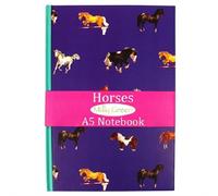 Milly Green Purple Horse Design A5 Lined Notebook - Horse Colours & Breeds Design