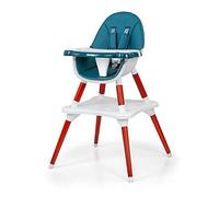 Milly Mally Malmo Feeding Chair, 2-in-1 Adjustable, Foldable High Chair from 6 Months to 6 Years (15/25 kg) Removable Shelf, 5-Point Safety Belts, Dark Green