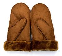 Millya UK Unisex Men Women Suede Thermal Winter Warm Gloves Ladies Mittens With Plush Cuffs (A-Camel)