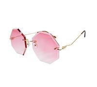 Millya Women Geometric Metal Frame Sunglasses Octagon Shaped Gradient Color Eyeglasses