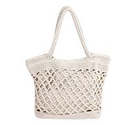 Millya Women Handmade Straw Tote Bag Woven Crochet Top-handle Bag Vacation Beach Handbag