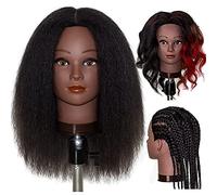MILLYSHINE 100% Real Human Hair 16inch Mannequin Head Doll Head,Cosmetlolgy Hairdresser Practice Training Head, For Practice Curling Dyeing Braiding Styling Training
