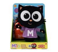 Milo Black Cat Plush Toy - 25cm Amazing Dress Up Milo Soft Toys with Changeable Firefighter Outfit | Interactive Kawaii Plush with Sounds and Phrases | Cute Anime Talking Teddy Bear for Boy and Girl