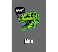 Milo:Draw and Write Journal for Boys Kids: Cool Dinosaur Dino Rawr Journal for Boys Kids, Personalized Name Journal for Boys, Happy Birthday Gift Story Journal for Boys 6x9 Half Blank Half Lined Pages