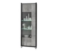 Milo Grey 1 Door Display Cabinet RHF