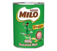 MILO Instant Malt Chocolate Powder Tin 400g - Malt Barley, Milk & Cocoa, Fortified with Vitamins & Minerals, 3.5g Protein per Serving, Halal