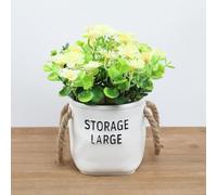 Milo Orchid Potted Plant Silk Flower, Desktop Decor Plant Artificial Kitchen Flowers Arrangement For Home(Yellow)