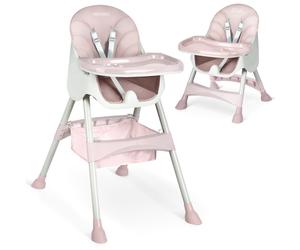 Milo pink high chair with table