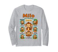 Milo the Monkey Swing Climb Drum Funny Banana Play Long Sleeve T-Shirt