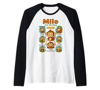 Milo the Monkey Swing Climb Drum Funny Banana Play Raglan Baseball Tee