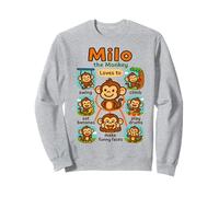 Milo the Monkey Swing Climb Drum Funny Banana Play Sweatshirt