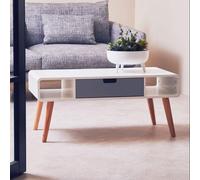 Milo White and Grey Finish 1 Drawer Coffee Table