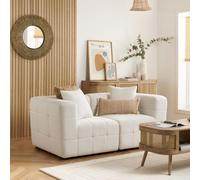 Milo White Boucle Fabric 2 Seater Sofa