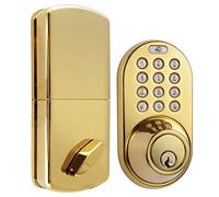 MiLocks DF-02P Keyless Entry Deadbolt Door Lock with Electronic Digital Keypad Entry, Polished Brass