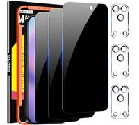 Milomdoi 3 Pack Privacy Screen Protector for iPhone 17 Pro Max [Phone Case Friendly] Accessories Private Film, 3 Pacs Tempered Glass Camera Lens Protector, with Mounting Frame for Apple Anti Spy