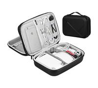 miloocul EVA Electronic Accessories Storage Case Large Shockproof Waterproof Storage Bag for Electronics Organizer Portable Cable Storage Bag for Travel or Work (Black, Double Layer)