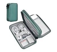 Miloocul Portable Charger Organizer Travel Case Shockproof Power Bank case for Anker/Jackery/RAV/20000/30000mAh Power Bank Leather Waterproof Electronic Case for PowerCore (Deep Green, Double Layer)