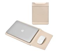 Miloocul PU Leather 13-14 Inch Laptop Sleeve Protective with Mouse Pad for MacBook Air/Pro HP Lenovo ThinkPad Dell Asus Samsung Acer LG Waterproof Laptop Sleeves Case (Apricot, 14 inch)