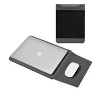 Miloocul PU Leather 13-14 Inch Laptop Sleeve Protective with Mouse Pad for MacBook Air/Pro HP Lenovo ThinkPad Dell Asus Samsung Acer LG Waterproof Laptop Sleeves Case (Black&Gray, 14 inch)