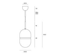 miloox by Sforzin Domu pendant light, Ø 20 cm, bronze/white, glass, GX53