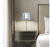 miloox by Sforzin Frida table lamp, gold frame, blue outer lampshade