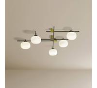 miloox by Sforzin Lingotto wall light, 5-bulb, white/gold/black, glass