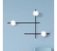 miloox by Sforzin Mikado wall light, clear/frosted, 3-bulb