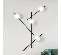miloox by Sforzin Mikado wall light, clear/frosted, 4-bulb