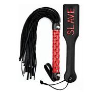 MILOPEDOX Adult Black Faux Leather Whisk Role Play Set