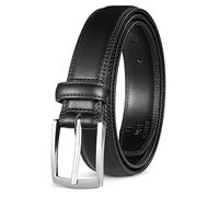 Milorde Men's Genuine Leather Dress Belt, Handmade, 100% Cow Leather, Fashion & Classic Designs for Work Business and Casual (34 (waist32UK),Basic Black)