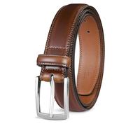 Milorde Men's Genuine Leather Dress Belt, Handmade, 100% Cow Leather, Fashion & Classic Designs for Work Business and Casual (40 (waist38UK),Burnt Umber)