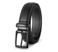 Milorde Men's Genuine Leather Dress Belt, Handmade, 100% Cow Leather, Fashion & Classic Designs for Work Business and Casual (Matte Black, 44 (Fits waist 42-43"))