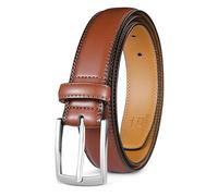 Milorde Men's Genuine Leather Dress Belt, Handmade, 100% Cow Leather, Fashion & Classic Designs for Work Business and Casual(42 (waist40UK),Basic Brown)