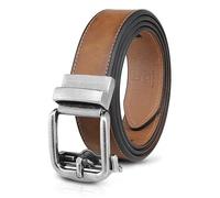 MILORDE Men's Ratchet Belt | Genuine Leather & Automatic Buckle | Adjustable Fit, Daily Wear&Business Attire, Retro - Tan, 36 - 42W