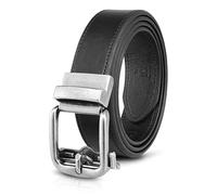 MILORDE Men's Ratchet Leather Belt for Casual Golf Dress Pants Shirts, Adjustable Fit, Comfortable and Easy To Use （35mm）, Retro - Black, 28 - 34W