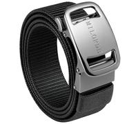 Milorde Men's Ratchet Nylon Web, 35MM, Tactical Work Belt with Automatic Buckle Quick Release, Full Adjustable (Tank-Black,120cm)