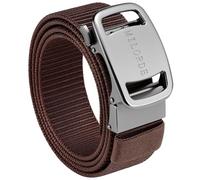 Milorde Men's Ratchet Nylon Web, 35MM, Tactical Work Belt with Automatic Buckle Quick Release, Full Adjustable (Tank-Brown,100cm)