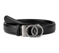 MILORDE Womens Ratchet Leather Dress Belt - 3cm/1.18“ width,Size Customizable Fit,Designs for Dress and Casual, W117-black, 28" to 34" Waist Adjustable