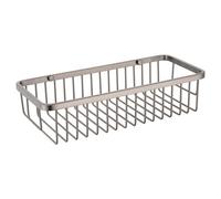 Milos Colore Rectangular Wall Mounted Wire Basket | Gunmetal Grey | Stainless Steel | 300mm x 70mm x 130mm