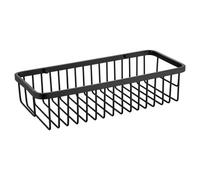 Milos Colore Rectangular Wall Mounted Wire Basket | Matt Black | Stainless Steel | 300mm x 70mm x 130mm