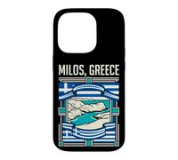 Milos Greece Flag Coastal Islands Aegean Sea Retro Art Case for iPhone 14 Pro